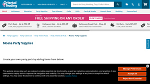 Oriental Trading - Moana Party Supplies