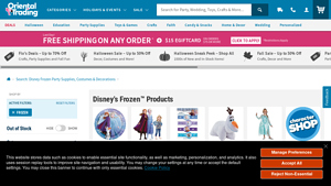 Oriental Trading - Disney Frozen Costumes & Party Supplies
