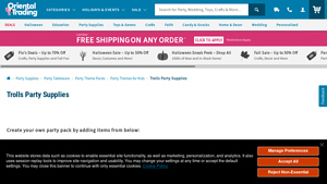 Oriental Trading - Trolls Party Supplies