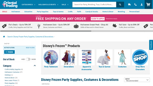 Oriental Trading - Disney Frozen Costumes & Party Supplies
