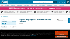 Oriental Trading - Pink Party Supplies