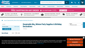Oriental Trading - Minion Party Supplies