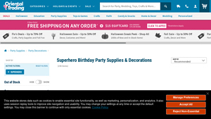Oriental Trading - Superhero Birthday Decorations