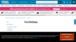 Oriental Trading - First Birthday Party Supplies