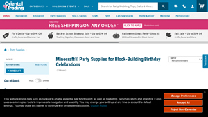 Oriental Trading - Minecraft® Party Supplies