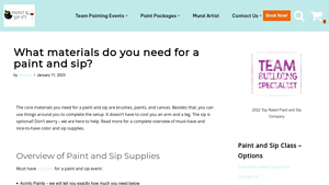 Paint and Sip VT - Essential Supplies