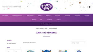 Party Time - Sonic the Hedgehog Party Supplies