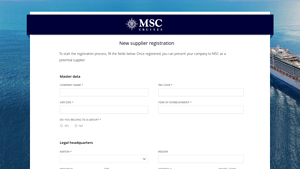 MSC Cruises - Supplier Registration Process
