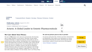 Actavis - Global Generic Leader