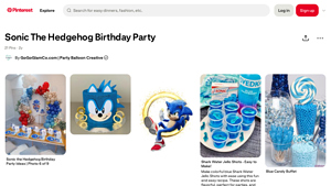 Pinterest - Sonic the Hedgehog Birthday Party Ideas