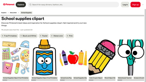 Pinterest - Kawaii School Supplies Clipart