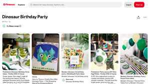 Pinterest - Dinosaur Birthday Party Ideas