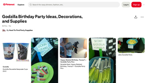 Pinterest - Godzilla Birthday Party Supplies