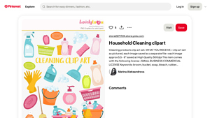 Pinterest - Household Cleaning Clipart Set
