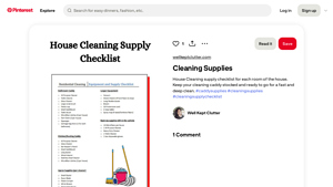 Pinterest - House Cleaning Supply Checklist
