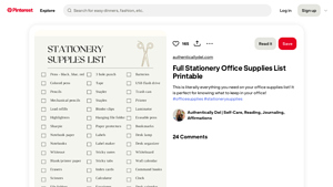 Pinterest - Essential Office Supplies List