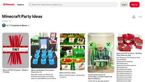 Pinterest - Minecraft Party Supplies