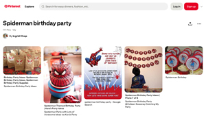 Pinterest - Spiderman Birthday Party Supplies