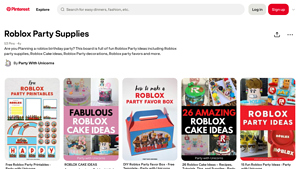 Pinterest - Roblox Party Supplies