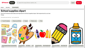 Pinterest - School Supplies Clipart