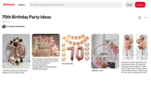 Pinterest - 70th Birthday Rose Gold & Black Balloon Decorations
