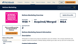 PitchBook - Creative Arts Wholesale
