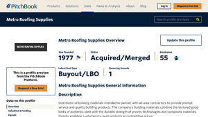 PitchBook - Quality Building Materials