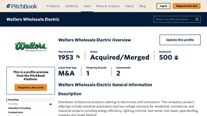 PitchBook - Electrical Products Distributor