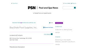 Baystate Pool Supplies - Pool Maintenance & Chemical Products