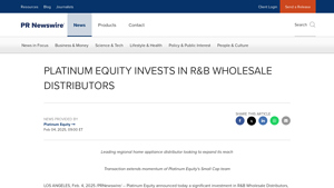 Platinum Equity - Investment in R&B Wholesale Distributors