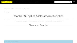 Dollar General - Teacher Supplies