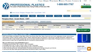 Professional Plastics - Plexiglass Acrylic Sheet