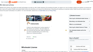 Reddit - Wholesale Car License