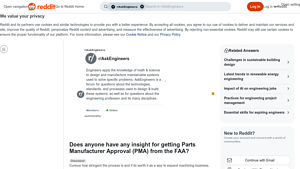 Reddit - FAA PMA Process