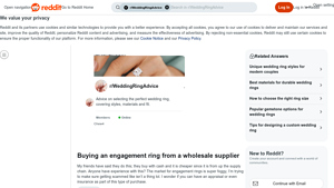 Reddit - Engagement Ring Savings