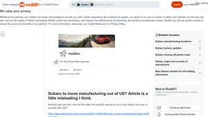 Subaru - Outback & Forester Production Shift