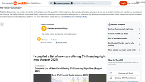 New Cars - 0% Financing Offers August 2025