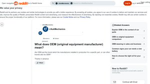 OEM Parts - Quality and Specifications