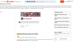Reddit - Baseball Party Essentials