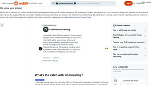 Reddit - Wholesaling Real Estate Insights