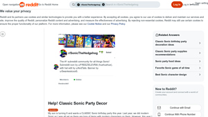 Reddit - Classic Sonic Party Supplies