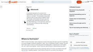 Reddit - Anvil and Forge Recommendations
