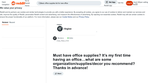 Reddit - Essential Office Supplies