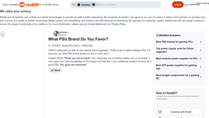PSU - Brand Recommendations