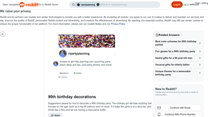 Reddit - 90th Birthday Party Decoration Ideas