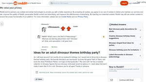 Reddit - Adult Dinosaur Party Ideas