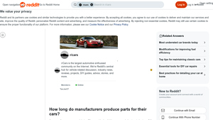Reddit - Automotive Parts Availability