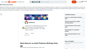 Reddit - Adult Pokémon Birthday Party Ideas