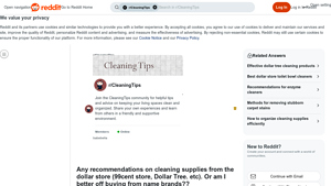 Reddit - Cleaning Supplies