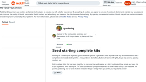 Reddit - Indoor Seed Starting Kits